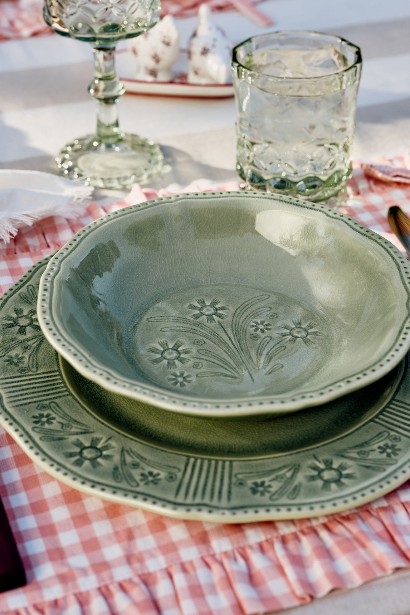 Aster Portuguese Pasta Bowl, Set of 12 - Sage, Standard, Set Of 4