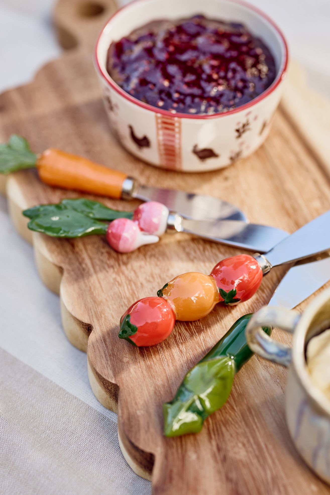 Crudité Spreaders, Set of 4 - Green Pattern, Standard, Set Of 4