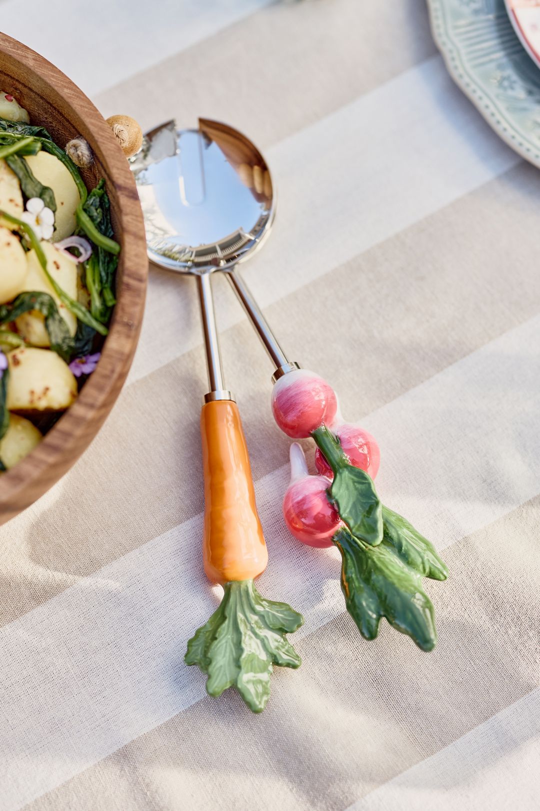 Crudité Serve Set - Red Pattern, Standard, Set Of 2