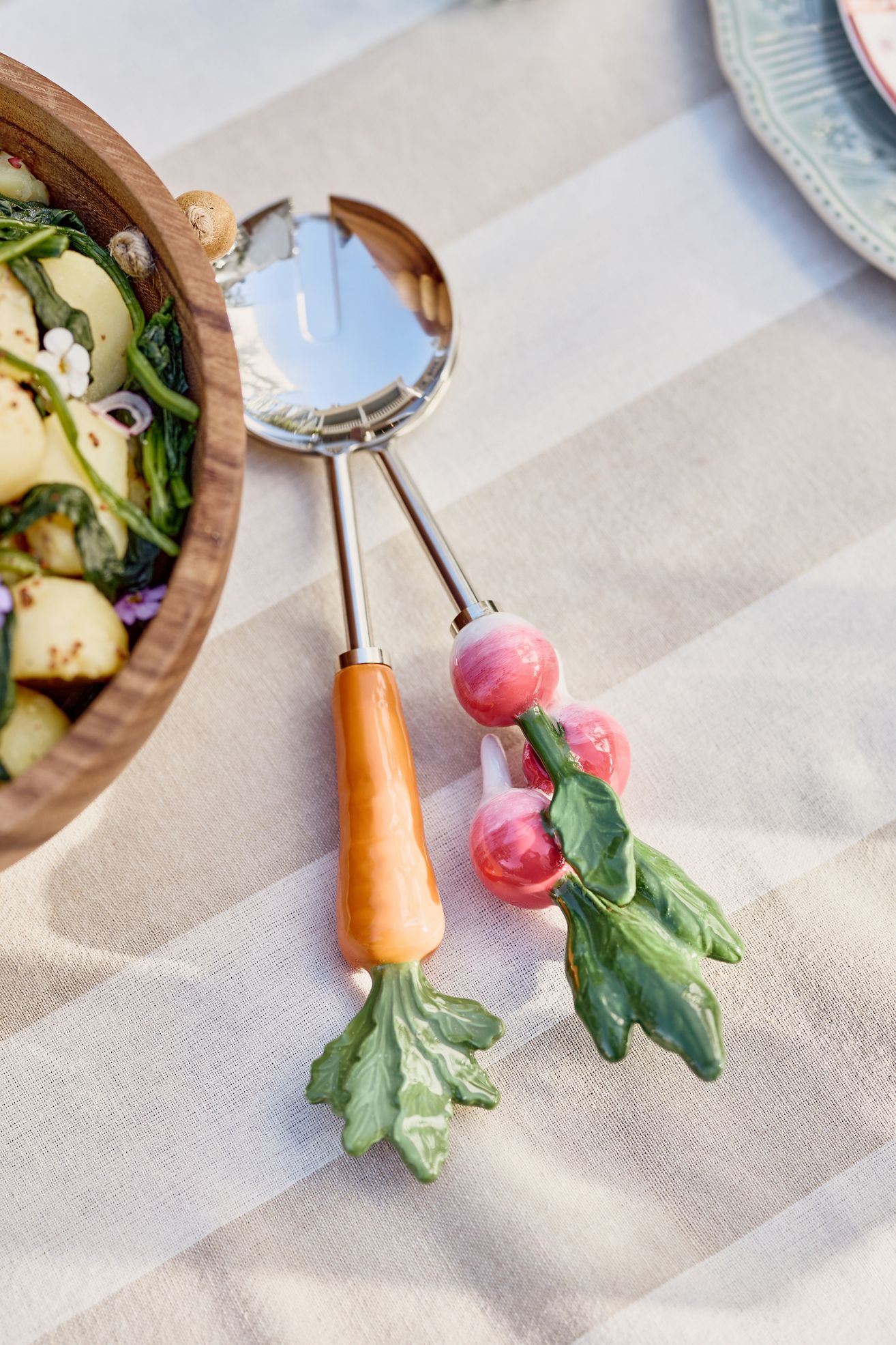 Crudité Serve Set - Red Pattern, Set Of 2