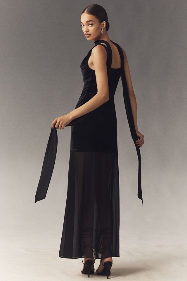 Mare Mare Velvet Scarf-Neck Maxi Dress #1