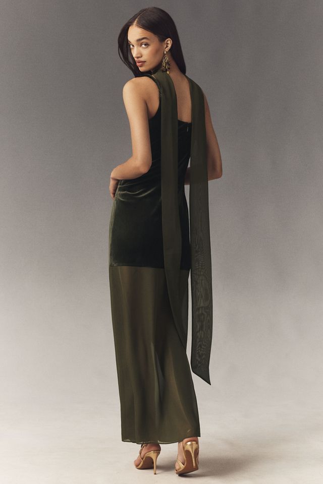 Mare Mare Velvet Scarf-Neck Maxi Dress #1