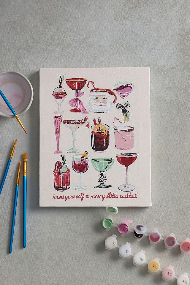 Merry Cocktails Paint by Numbers Kit #2