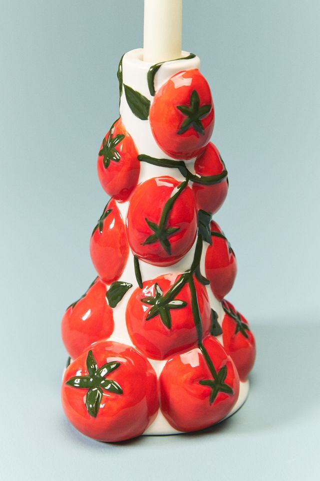 Vemram janray 美品 Damson Madder Stoneware Tomato Candle Holder | AnthroHome