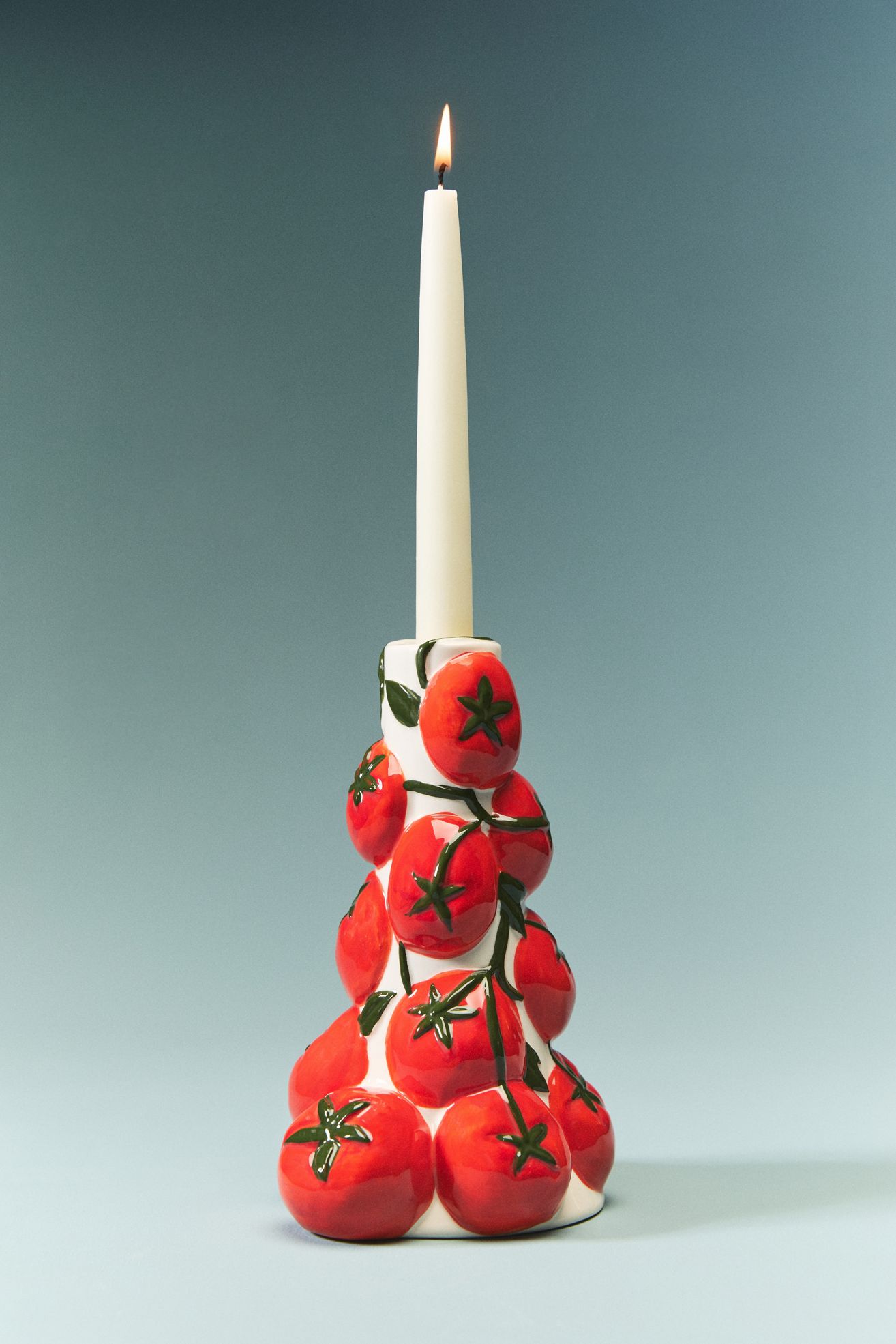 Damson Madder Stoneware Tomato Candle Holder - Tomato, Assorted