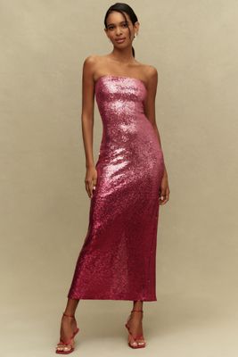 BHLDN Strapless Corset Sequin Maxi Dress | Anthropologie