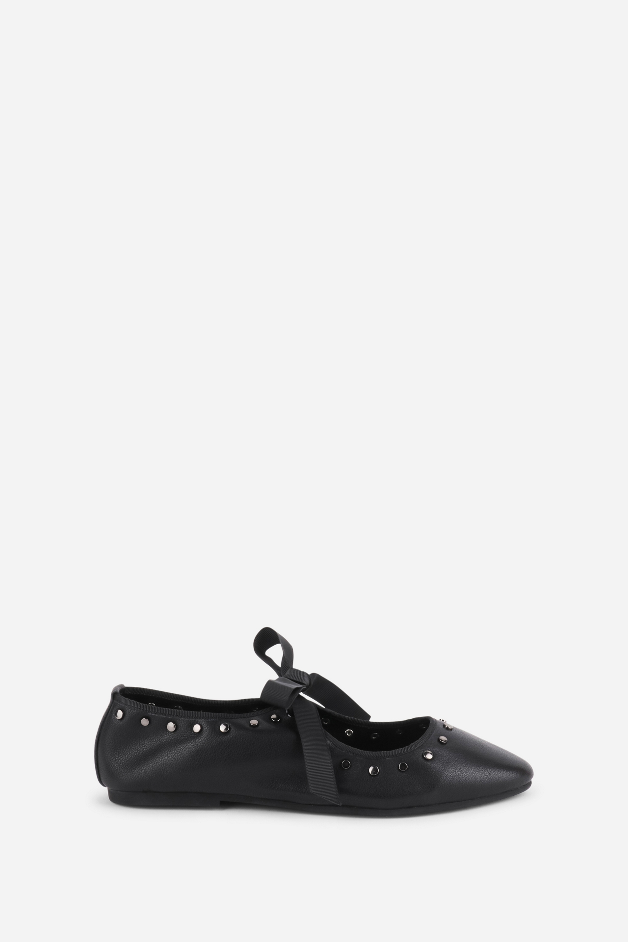 Intentionally Blank Peak Ribbon-Tie Ballet Flats