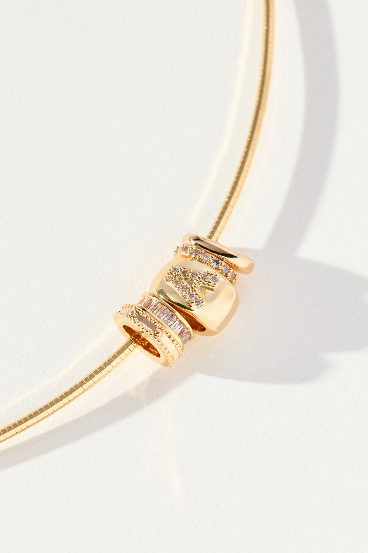 Donut Charm Monogram Necklace