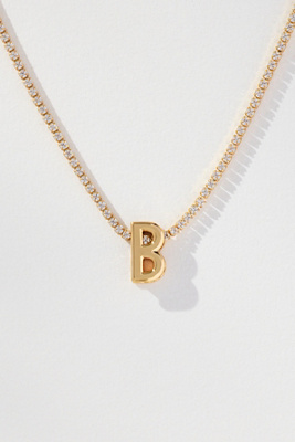 By Anthropologie Small Shimmered Monogram Necklace In Gold