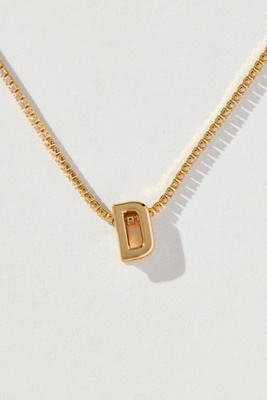 By Anthropologie Small Shimmered Monogram Necklace In Gold