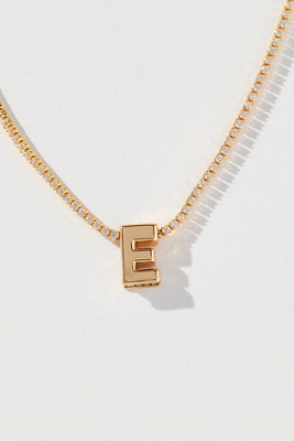 By Anthropologie Small Shimmered Monogram Necklace In Gold