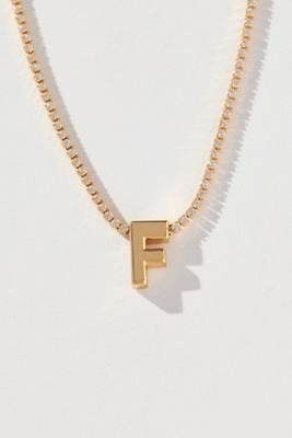 By Anthropologie Small Shimmered Monogram Necklace In Gold
