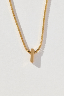 By Anthropologie Small Shimmered Monogram Necklace In Gold