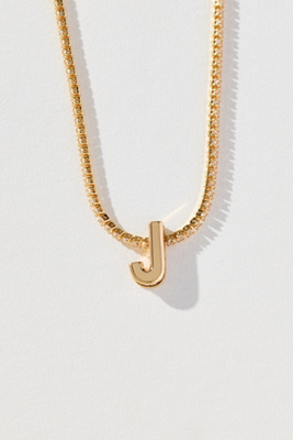By Anthropologie Small Shimmered Monogram Necklace In Gold