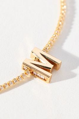 By Anthropologie Small Shimmered Monogram Necklace In Gold