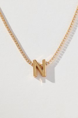 Small Shimmered Monogram Tennis Necklace 