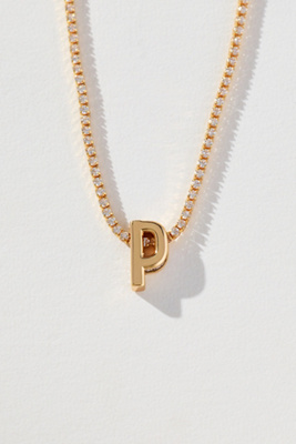 By Anthropologie Small Shimmered Monogram Necklace In Gold