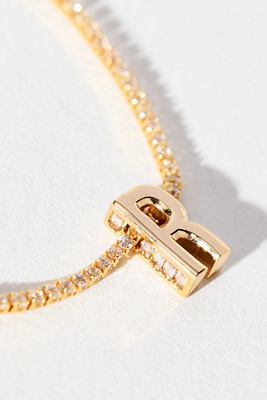 By Anthropologie Small Shimmered Monogram Necklace In Gold