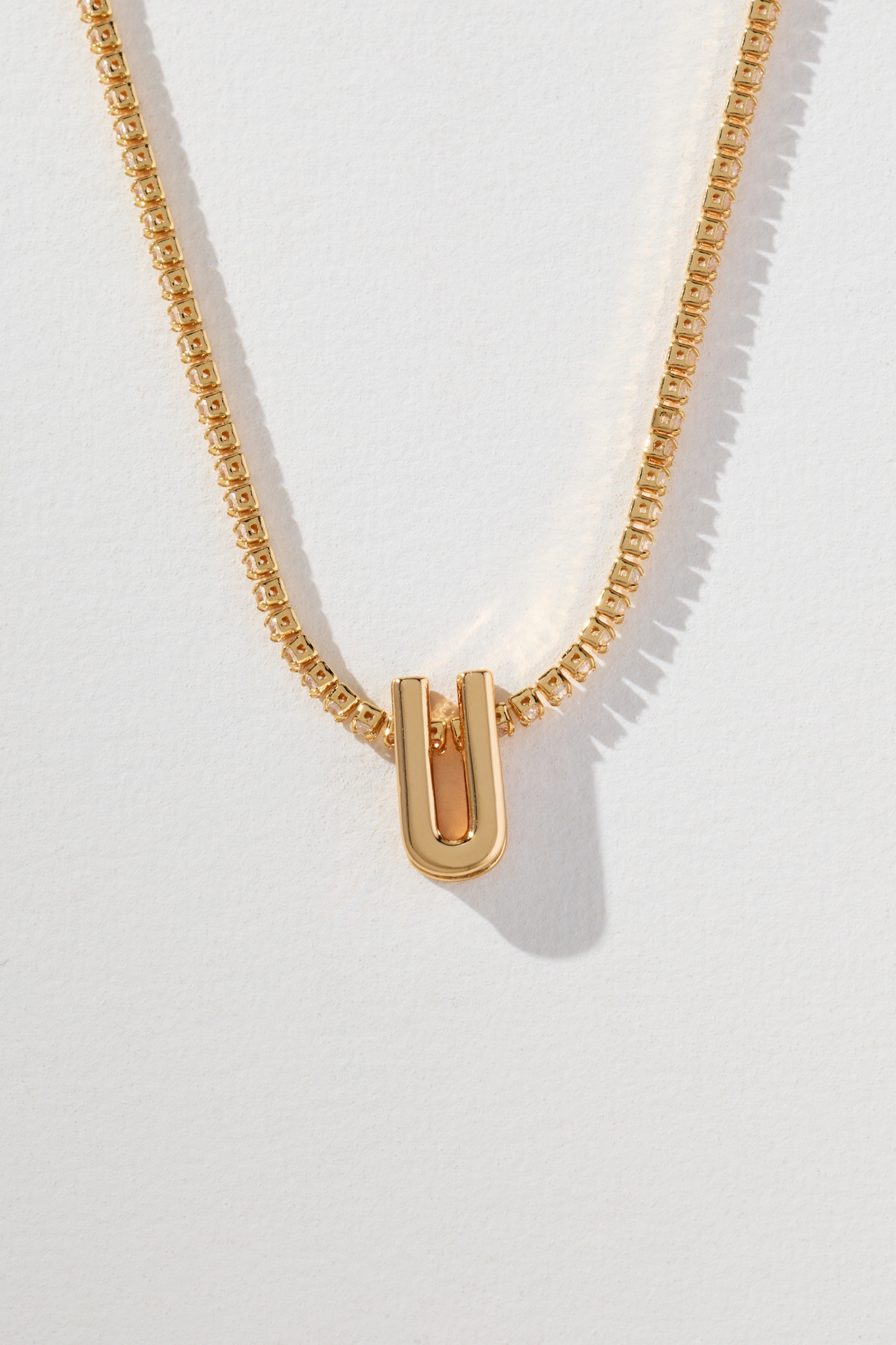 Shimmered Monogram Tennis Necklace