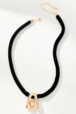 By Anthropologie Corded Bubble Letter Monogram Necklace