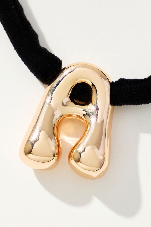 Corded Bubble Letter Monogram Necklace #2