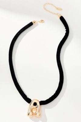 Corded Bubble Letter Monogram Necklace
