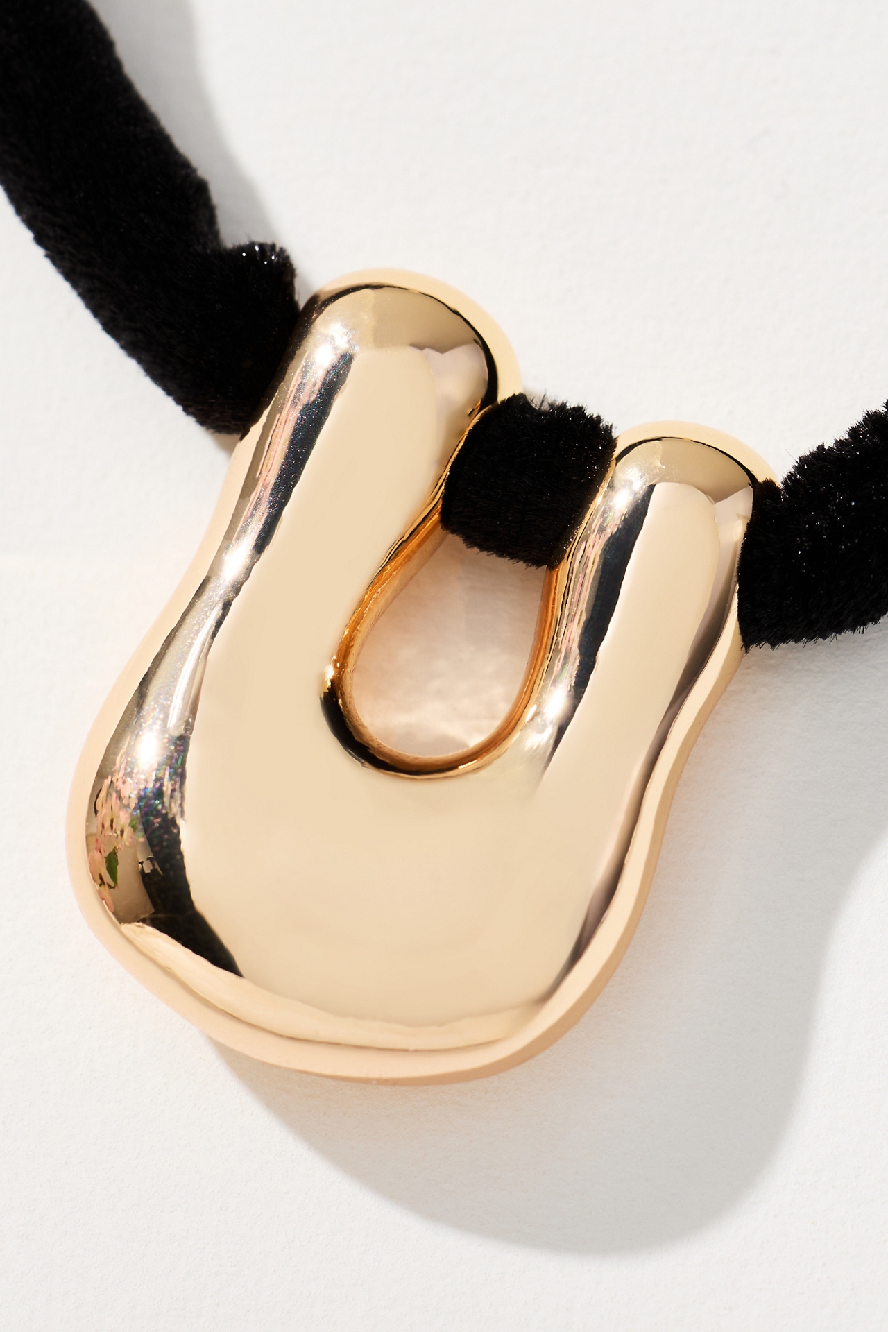 Corded Bubble Letter Monogram Necklace
