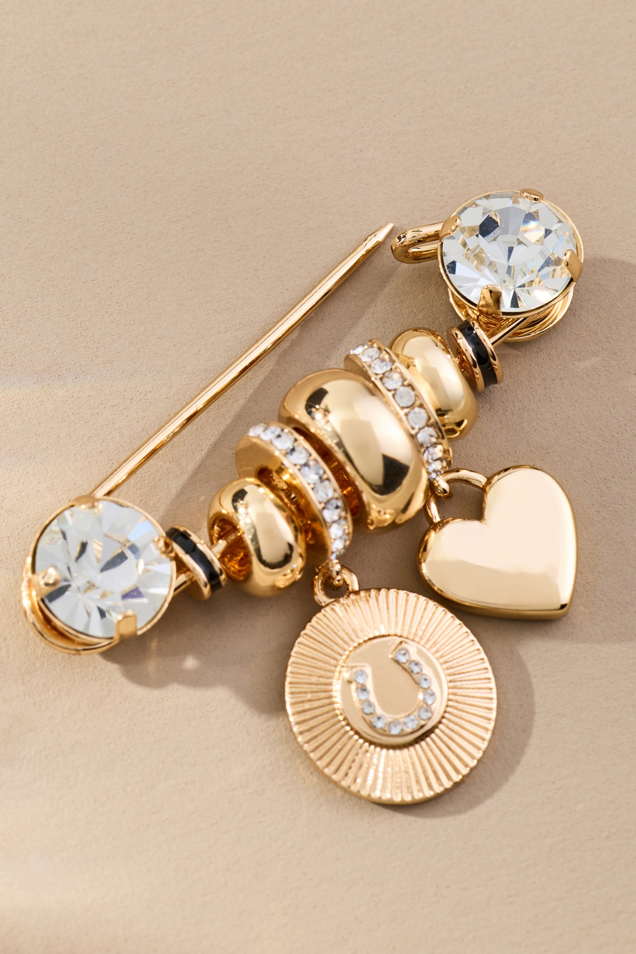 Charmed Crystal Paperclip Brooch