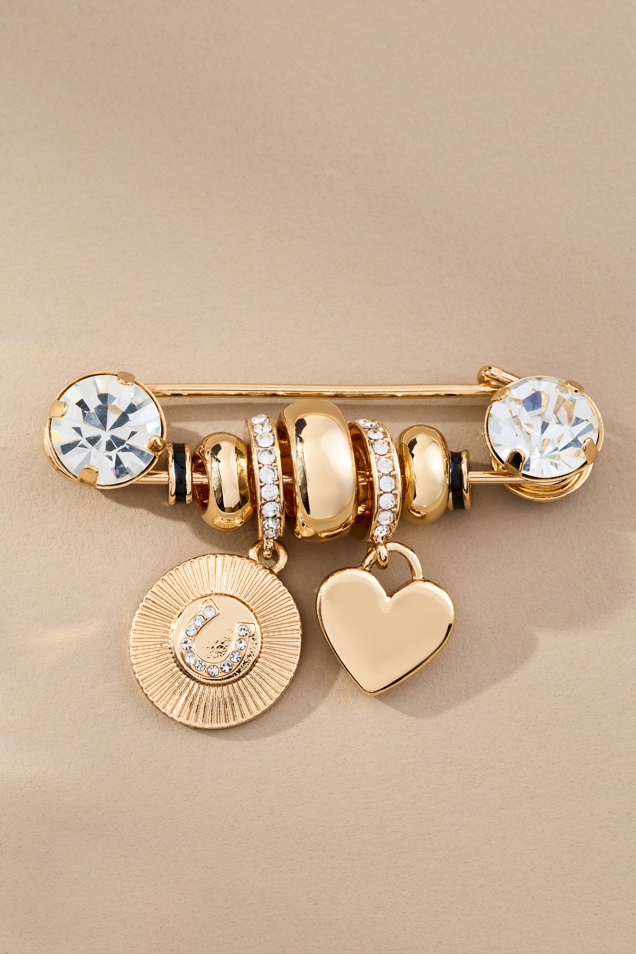 Charmed Crystal Paperclip Brooch