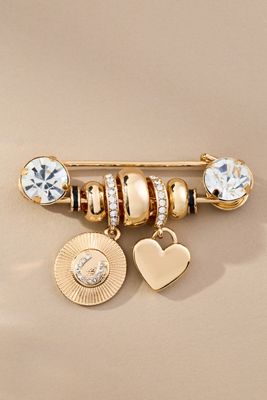 Charmed Crystal Paperclip Brooch