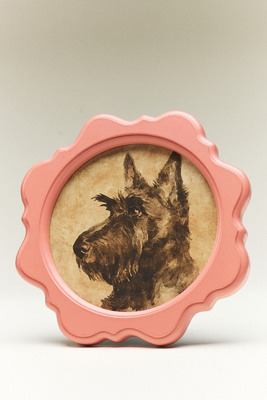 Anthropologie Wooden Dog Frame In Pink