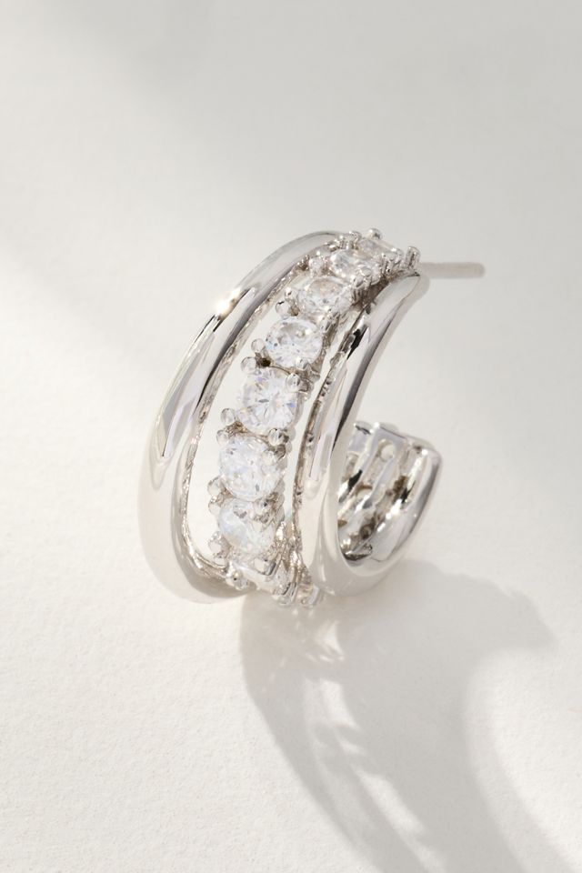 Melinda Maria Oh She Fancy Smooth Crystal Hoops #1