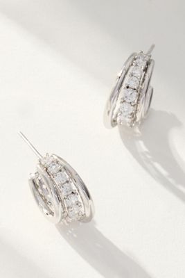 Melinda Maria Oh She Fancy Smooth Crystal Hoops
