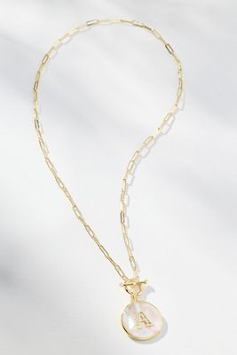 Melinda Maria Love Letters Initial Medallion Necklace