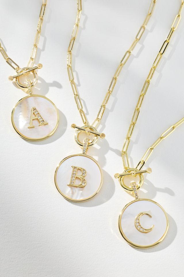 Melinda Maria Love Letters Initial Medallion Necklace #1