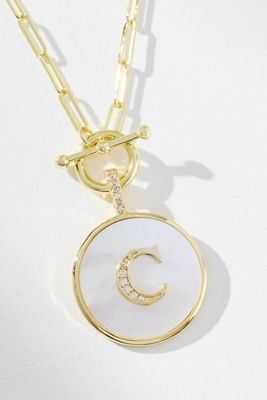 Melinda Maria Love Letters Initial Medallion Necklace