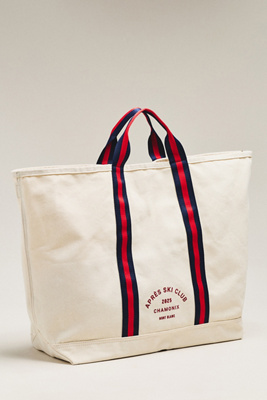 By Anthropologie Oversized Slouchy Printed Canvas Tote In Sand