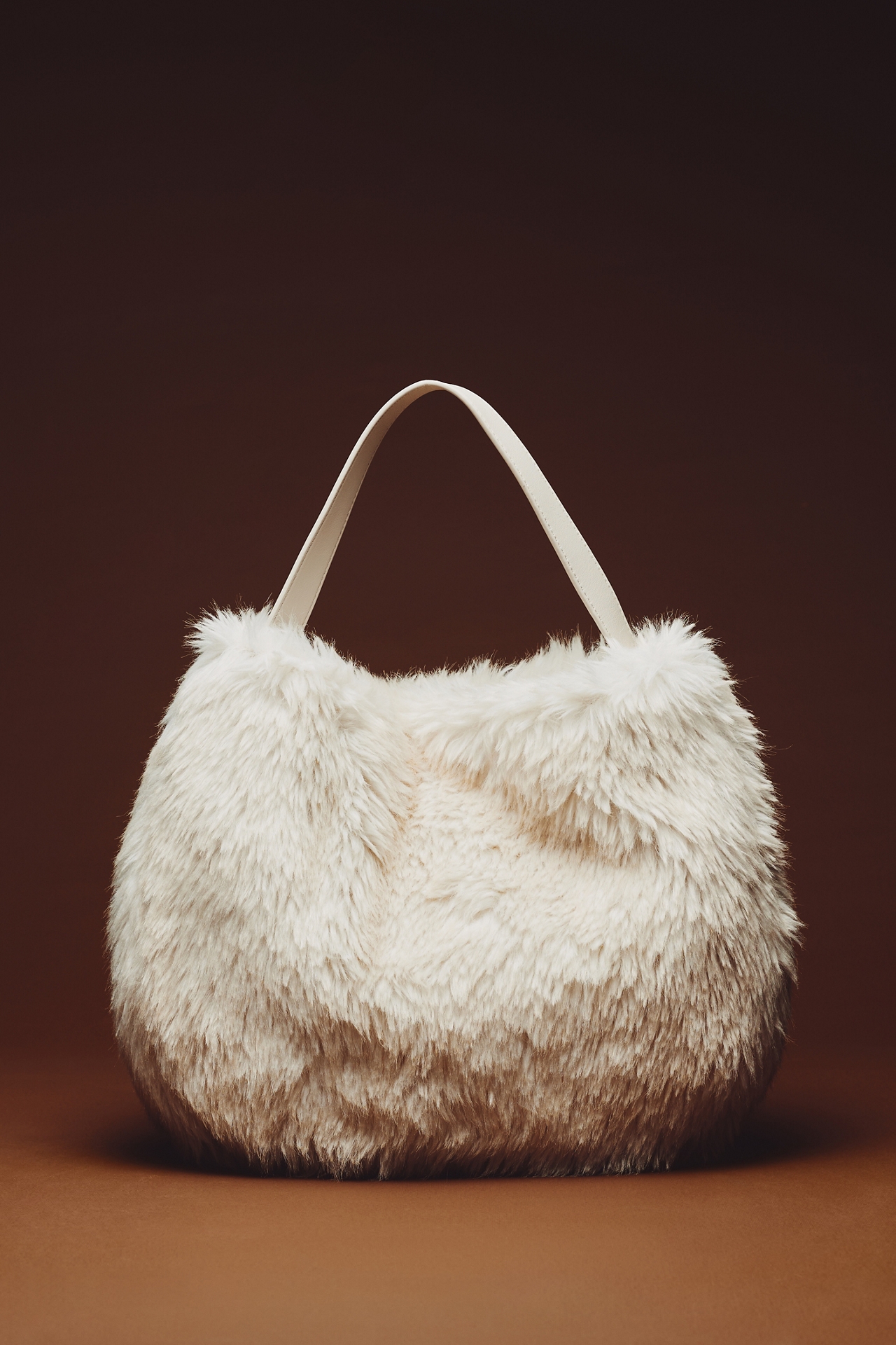 Faux Fur Slouchy Bucket Tote Bag