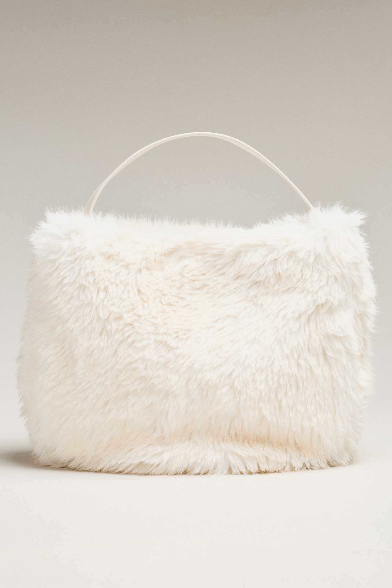 Faux Fur Slouchy Bucket Tote Bag