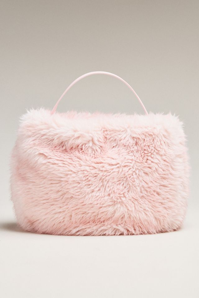 Faux Fur Slouchy Bucket Tote Bag #1