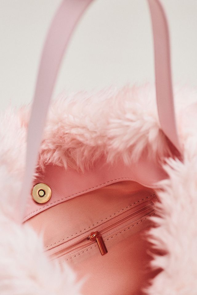 Faux Fur Slouchy Bucket Tote Bag #2