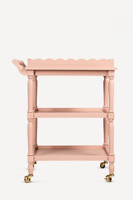 Three-Tier Scallop Tray Bar Cart