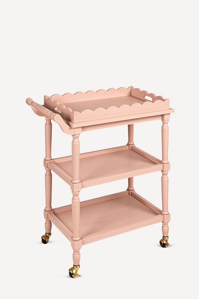 Three-Tier Scallop Tray Bar Cart #1