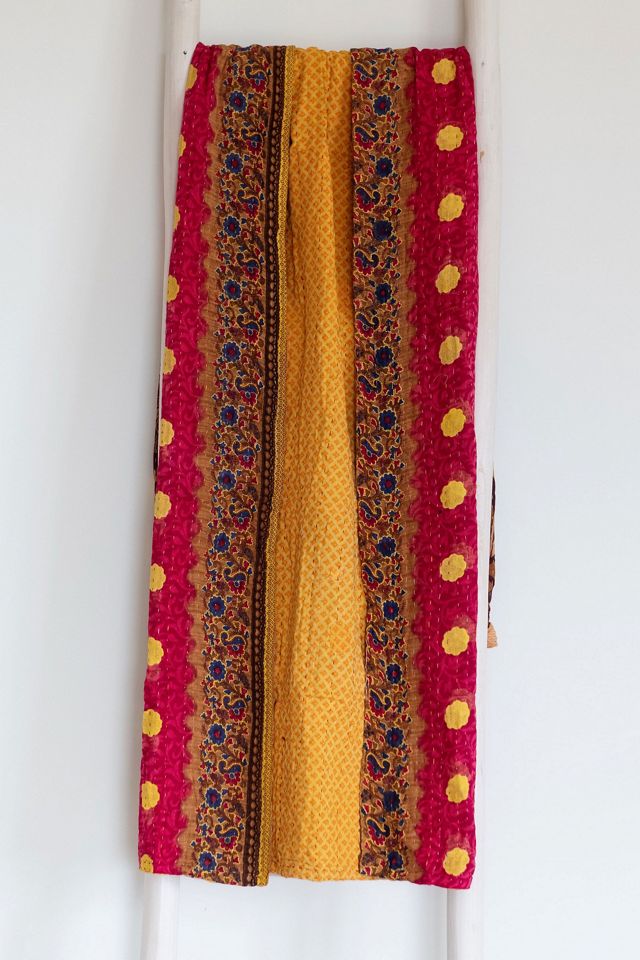 Roan Iris One-of-a-kind Kantha Quilted Throw Blanket No. 07354 #1