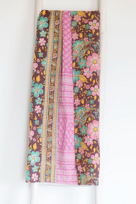 Roan Iris One-of-a-kind Kantha Quilted Throw Blanket No. 07369 product page
