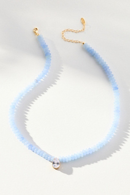 By Anthropologie Beaded Birthstone Necklace In Blue