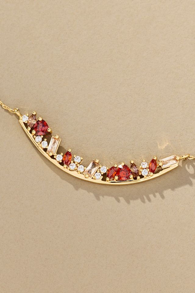 Collier barre pierre de naissance #2