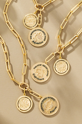 By Anthropologie Zodiac Coin Necklace