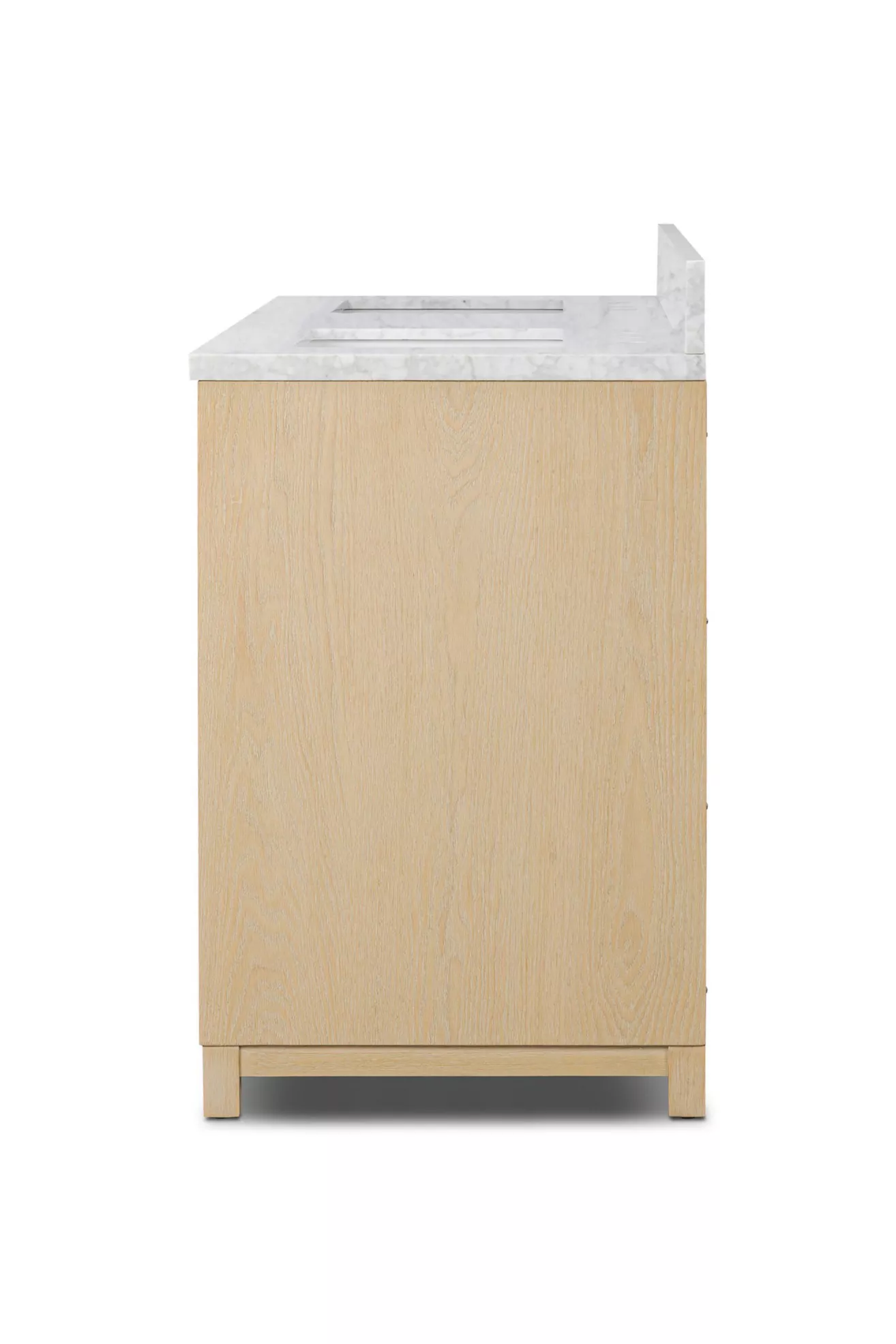 Millie marble-top double bathroom vanity side profile
