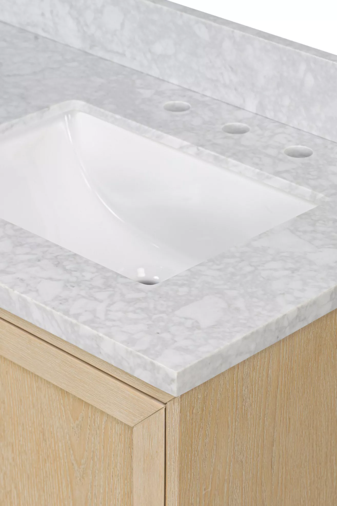 Marble countertop sink and hole details